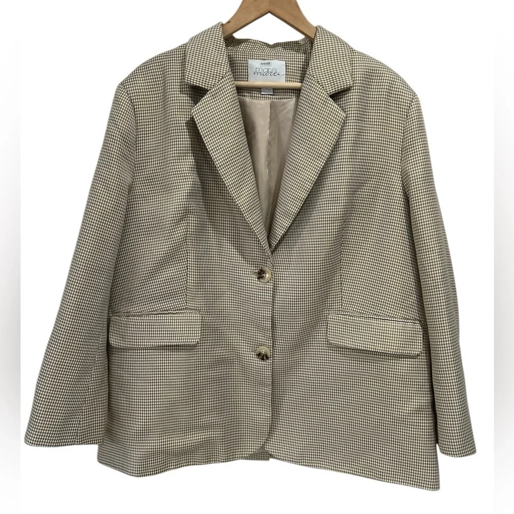 Anthropologie Mare Mare Oversized Houndstooth Dark Academia School Girl Blazer M - Picture 2 of 10